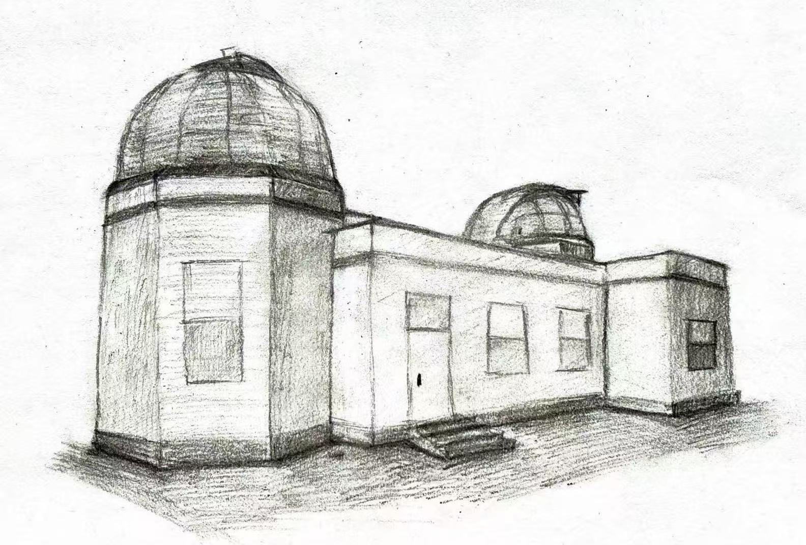 Observatory beneath a star-filled sky